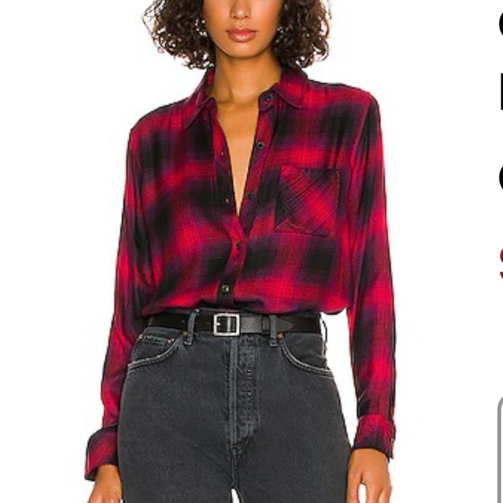 Rails Red and Black Plaid Button Down Shirt